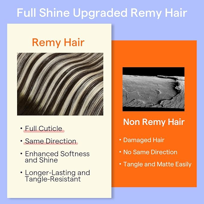 Full Shine Human Hair Clip in Extensions Balayage Dark Brown Clip on Hair Extensions Double Weft Dark Brown Ombre Platinum Blonde Straight Hair Extensions 14 Inch 7 Pcs 120 G