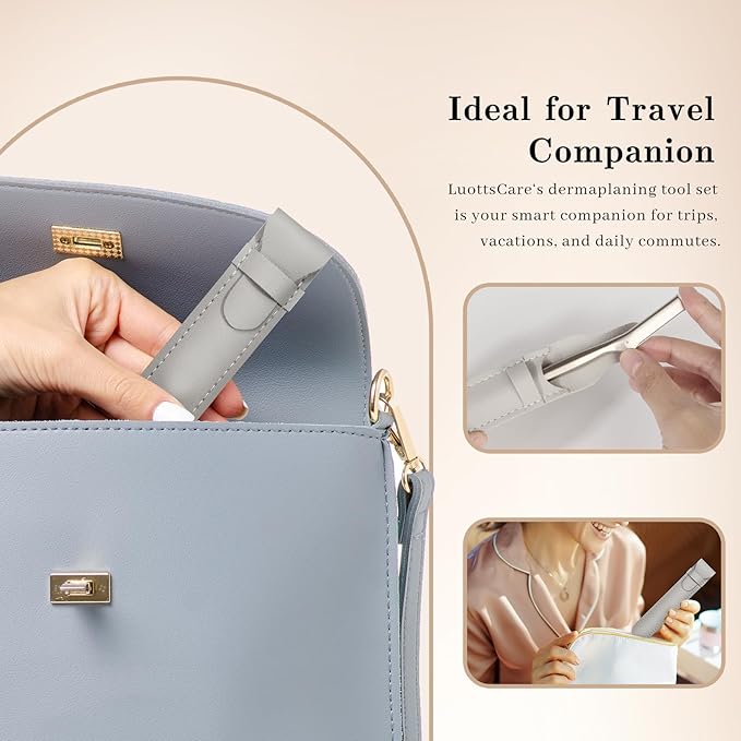 Stainless Steel Eyebrow Razor - Face Razors with Travel Cover & 10 Refill Blades, Eyebrow Brush - Help Exfoliate and Smooth Skin for Eyebrow, Leg, BIKINI, Facial, Beard Remove - L