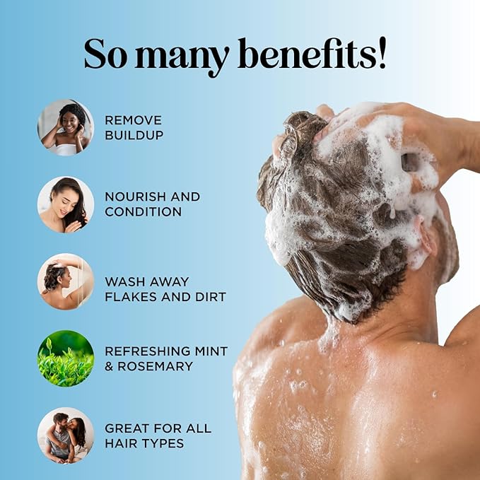 Tea Tree Mint Shampoo and Conditioner - Tea Tree Rosemary Mint Shampoo and Conditioner Set Sulfate Free for Daily Clarifying and Dry Scalp Care - Paraben and Sulfate Free Shampoo and Conditioner 16oz