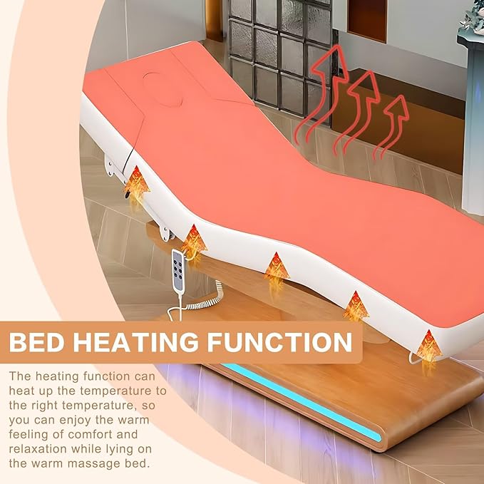 Massage Table - Electric Massage Table with Multifunctional Lifting,Spa Treatment Bed with Towel Rack for Beauty Salon