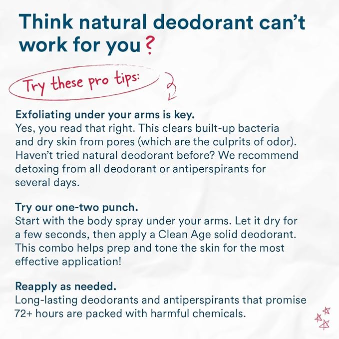 Aluminum Free Deodorant & Body Spray for Whole Body - 3 Pack 4oz ea - Cedar, Oasis and Sandalwood - Clean Deodorant and Body Spray for Teen Boys and Girls - With AHA Fights Body Acne