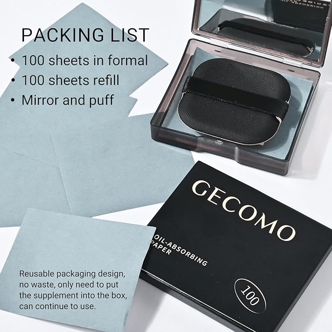 KYDA 200 Sheets Bamboo Charcoal Oil Blotting Paper Control Film