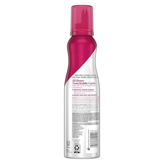 Suave Whipped Mousse - Captivating Curls for Wavy and Curly Hair, Anti-Frizz Styling Product for Flexible, Crunch-Free Styles, 7 oz (Pack of 2)