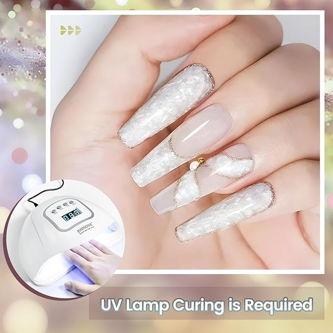 JODSONE 10ml Glitter Gel Nail Polish Set 6 Color Glitter Effect gel polish All Seasons Neutral Soak off LED Lamp Gel Manicure Set for Nail Art