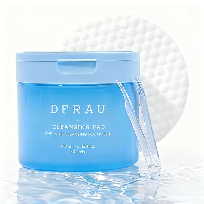 Face Cleansing Pads, Makeup Remover Pad for Sensitive Skin, Dual-Sided Cleansing Cotton Pads for Exfoliating and Moisturizing, Soft Vegan Pad for Deep Cleansing-60 Count