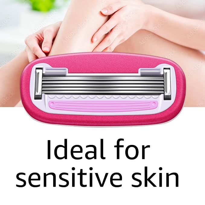 Amazon Basics Women's 5 Blade FITS Razor for Women, FITS Amazon Basics FITS Handle and Venus Handles, Includes 1 FITS Handle, 2 Cartridges & 1 Shower Hanger