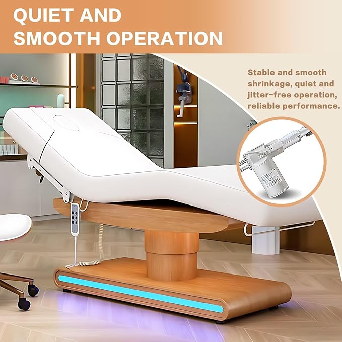 Massage Table - Electric Massage Table with Multifunctional Lifting,Spa Treatment Bed with Towel Rack for Beauty Salon