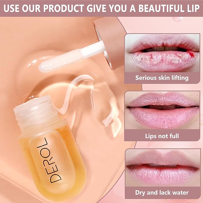 DEROL 2Pcs Natural Lip Plumper, Plant (5.5MLX2)