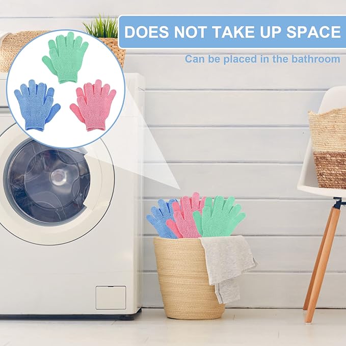 Molain 3 pairs exfoliating gloves