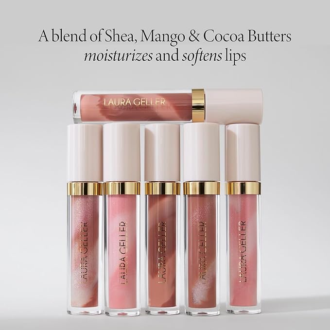 LAURA GELLER NEW YORK Italian Marble Glossy Lip Tint - Moisturizing Lip Gloss - Enriched with Shea, Mango and Cocoa Butters (05 Cosmo Nights)