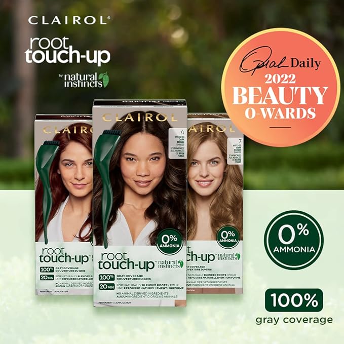 Clairol Root Touch-Up by Natural Instincts Permanent Hair Dye, 4R Dark Auburn Hair Color, Pack of 1