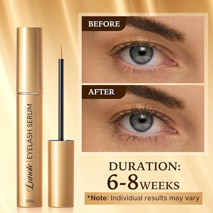 Eyelash Growth Serum with Advanced Formula: Rapid Eye Lash Enhancing Serum for Eyelash and Eyebrow Growth in 3-4 Weeks - Boost Longer Thicker and Fuller Lashes 3ML