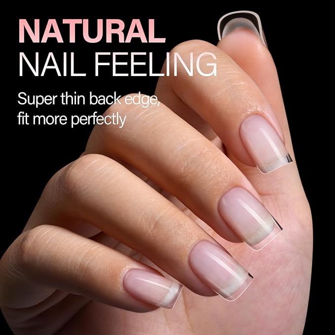 AILLSA Short Square Nail Tips, Fake Thickened Half Matte Nails Tips, Pre-shaped Press on False Nail Tip for Nail Salon 256PCS with Storage Box