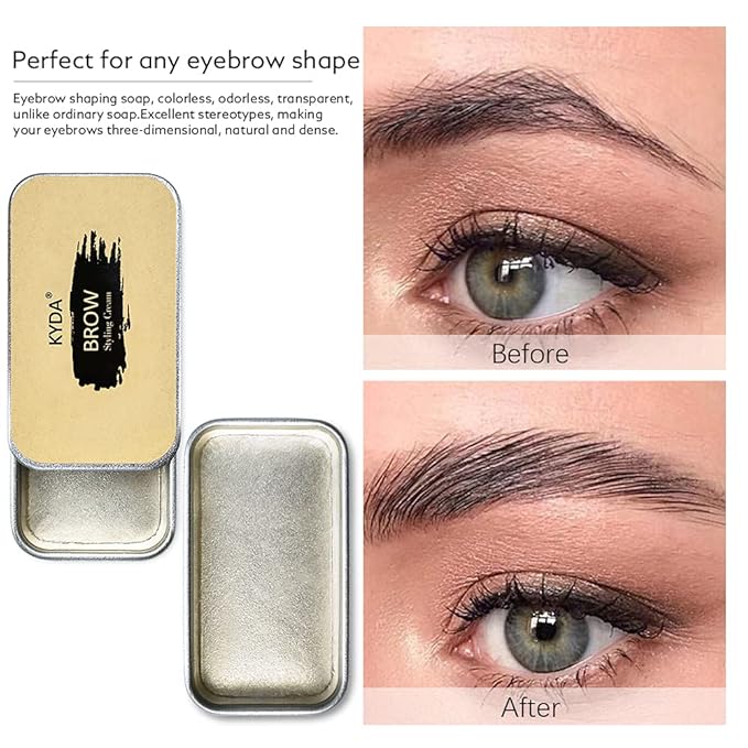 Ownest 2 PCS Soap Brow Eyebrow Soap Kit,Brows Styling Soap,Long Lasting Waterproof Smudge Proof Eyebrow Styling Pomade for Natural Brows, 3D Feathery Brows Makeup Balm