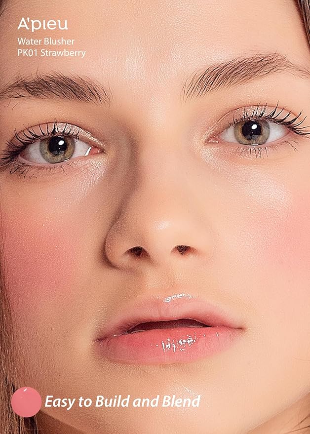 A'PIEU Juicy-Pang Water Blusher [PK01] – Fruity Liquid Blush for Cheeks, Buildable & Blendable Color, Hydrating Dewy Finish with Fruit Extract Blend & Rose Flower Water, 0.31 fl oz