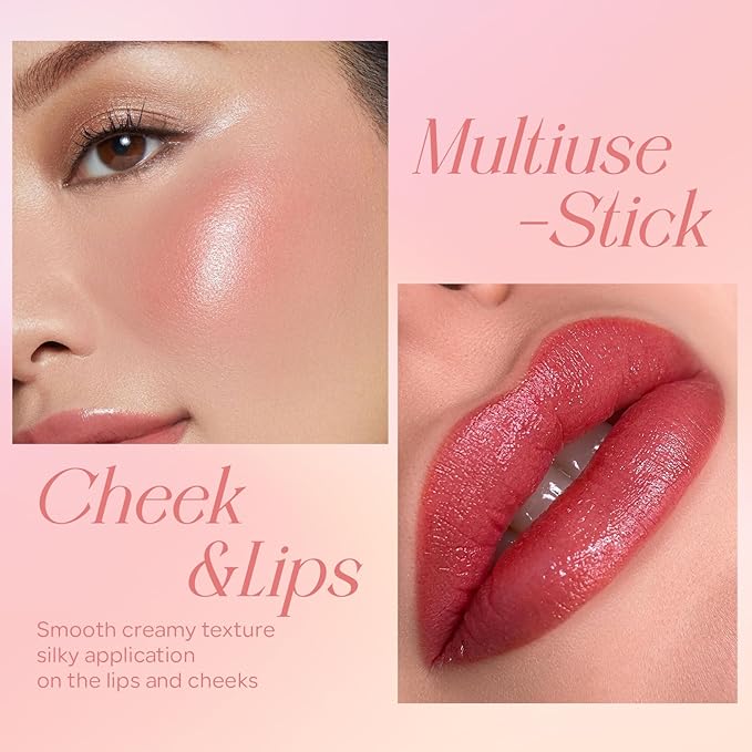 Mineral Color Balm, SPF 35 Multi Color Stick for Lips, Cheeks& Eyes, Blendable Creamy Lightweight Formula, Buildable Shimmer Finish, Multiuse Makeup Stick, Cherry