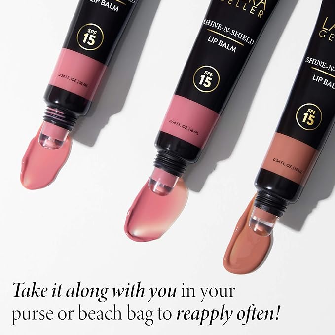 LAURA GELLER NEW YORK Shine-n-Shield Lip Balm SPF 15, Sunset Sands - Nourishes, Hydrates & Protects Lips