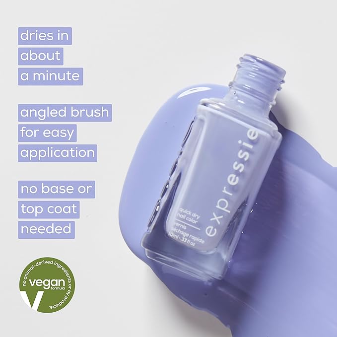 essie Expressie Nail Polish, Quick Dry White Nail Vegan,