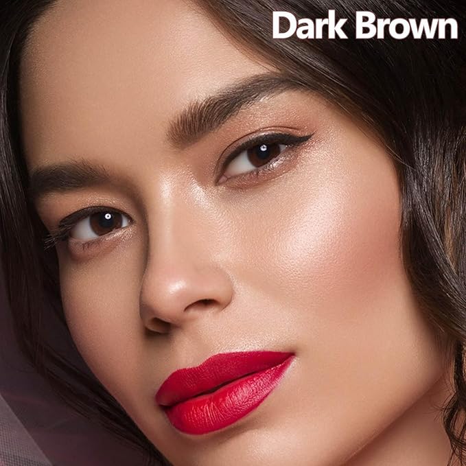 Eyebrow Pencil Dark Brown Liquid Eyebrow Pen 2 in 1 Dual-Ended Eye Brow Pencils for Women Waterproof Natural Brow Pencils Precise Brush Tip Create natural hair like eyebrows that last all day # 03