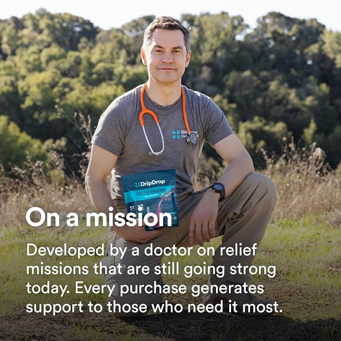 DripDrop Sugar Free Hydration Packets - Zero Classic Variety Pack - Single Serve Electrolytes Powder Drink Mix - Lemon Lime, Watermelon, Peach, Passion Fruit - Non-GMO, Gluten Free, Vegan - 32 Sticks