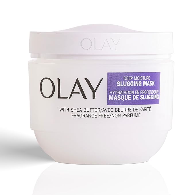 Olay Deep Moisture Slugging Mask with Shea Butter, Fragrance Free, 3.4 oz