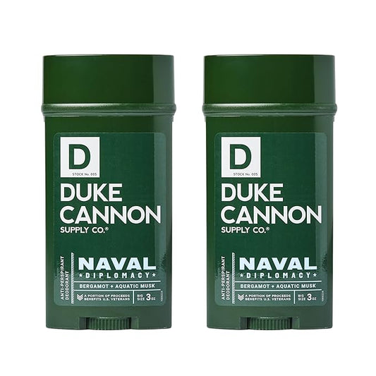 Duke Cannon Supply Co. Anti-Perspirant Deodorant for Men 3 oz. Naval Diplomacy, 2 Pack - Unique Masculine Scent, Odor Control & Soothe Skin