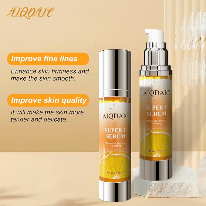 Hydrating Facial Serum with Anti-Aging Complex, Deep Moisture Essence for All Skin Types, Brightening and Skin Repair Formula, 1.69 fl oz