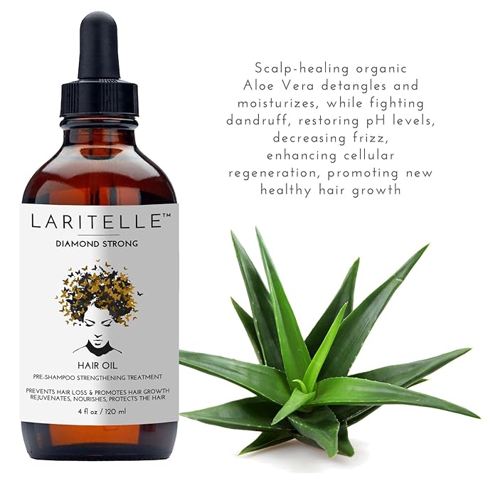 Laritelle Diamond Strong Hair Growth Treatment Oil – 4 oz – Organic Anti‑Thinning Scalp Oil with Jojoba, Saw Palmetto, Nettle & Rosemary – Vegan, Sulfate‑Paraben‑Free