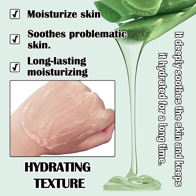 8Pcs Organic Aloe Vera Gel for After Sun Skin Care,Natural Moisturizing Aloe Vera Gel for Face & Body,Easy to Portable Face Moisturizer,Travel Size Pure Vera Aloe Gel for all Skin Types K