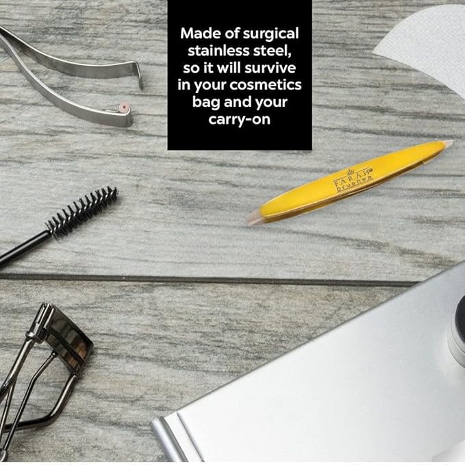 F.A.R.A.H Z-Tweeze Professional Stainless Steel Dual Ended Precision Tweezers- Gold Collection (Goal Digger)