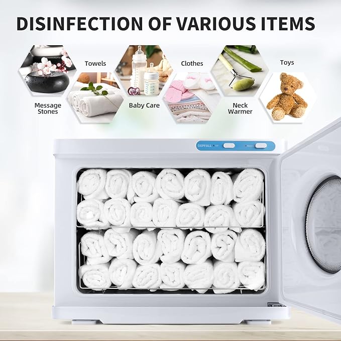 Hot Towel Warmer, Professional 23L Large Capacity Hot Towel Cabinet with See-Through Window, 2-in-1 Spa Towel Warmers for Facials, Barber, Salon, Esthetician, Gym, Hotel, Home Use (White)