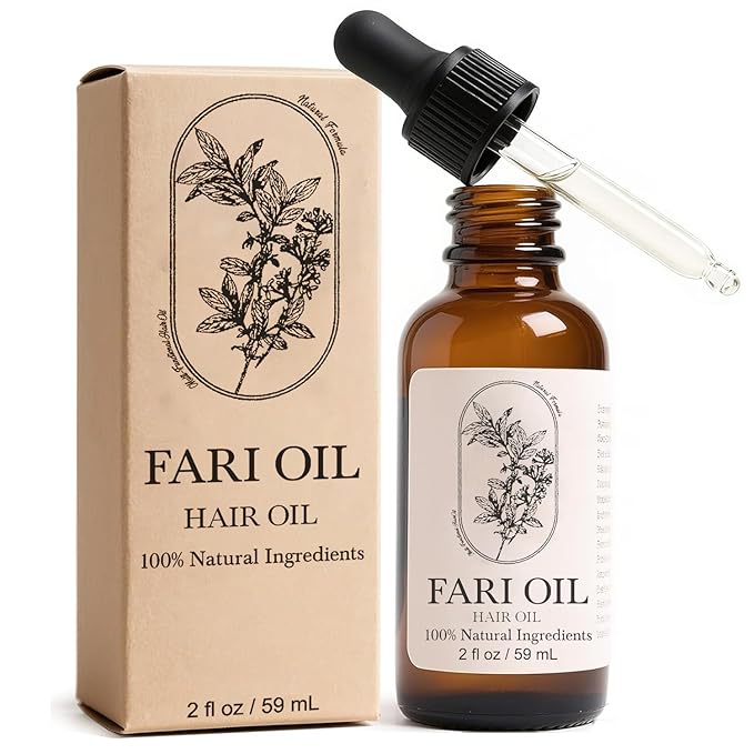 Fari Oil Hair Growth Oil Organic, Holistic Hair Oil with Natural Tea Tree, Grapeseed, and Peppermint for Men & Women, Botanical Scalp Oils Treatment Non-greasy for Dry Scalp & Edges, All Hair Types
