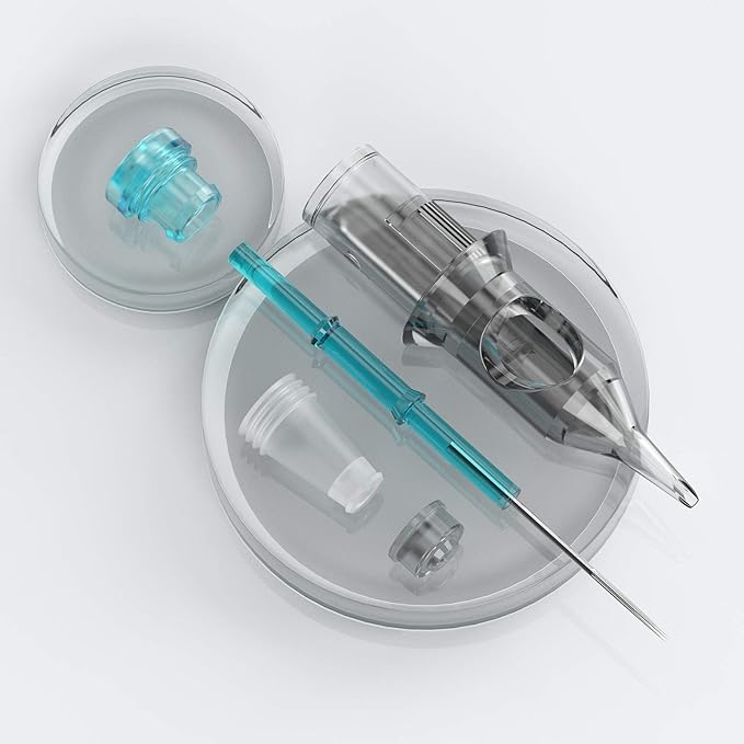 STIGMA Aquamarine Knight Bugpin Disposable Tattoo Cartridge Needles Tattoo Cartridges Assorted Sizes 50pcs of Round Liner #10/#12 (1003RL 1005RL 1007RL 1203RL 1205RL) EN02B-50KIT-I