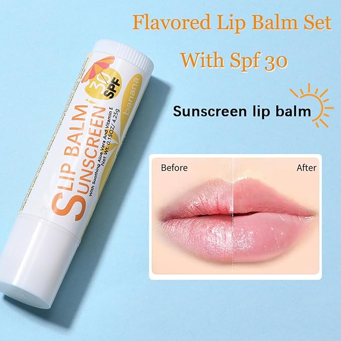 Spf 30 Lip Balm, 3Pcs Sunscreen Gilrs