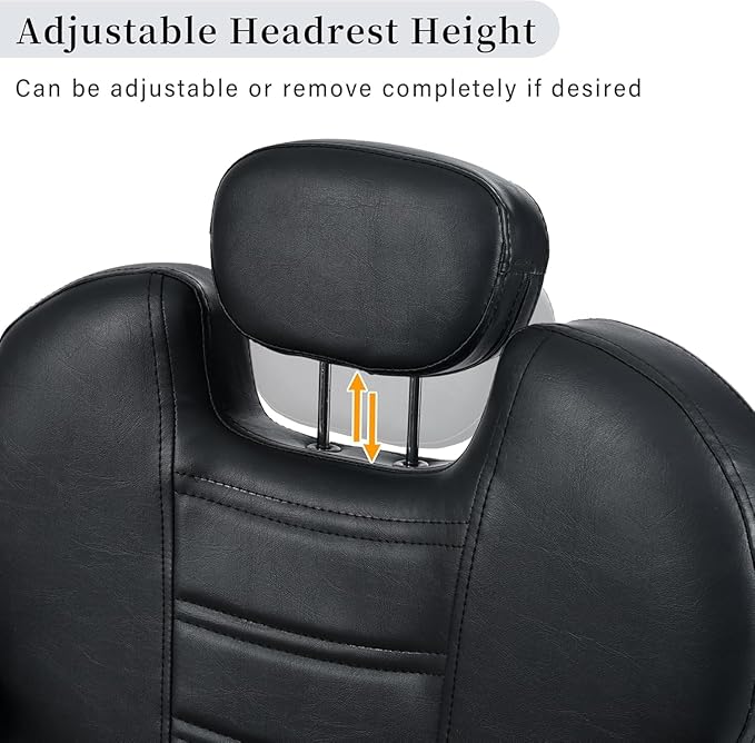 Hair Salon Chair, Styling Reclining Barber Chair,102°-140° Reclining Barber Chairs for Barbershop, Heavy Duty Hydraulic Pump 360° Swivel Salon Chair for Hair Stylist