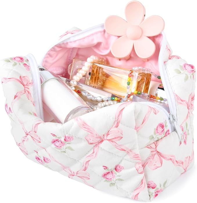 Soidram floral makeup bag quilted