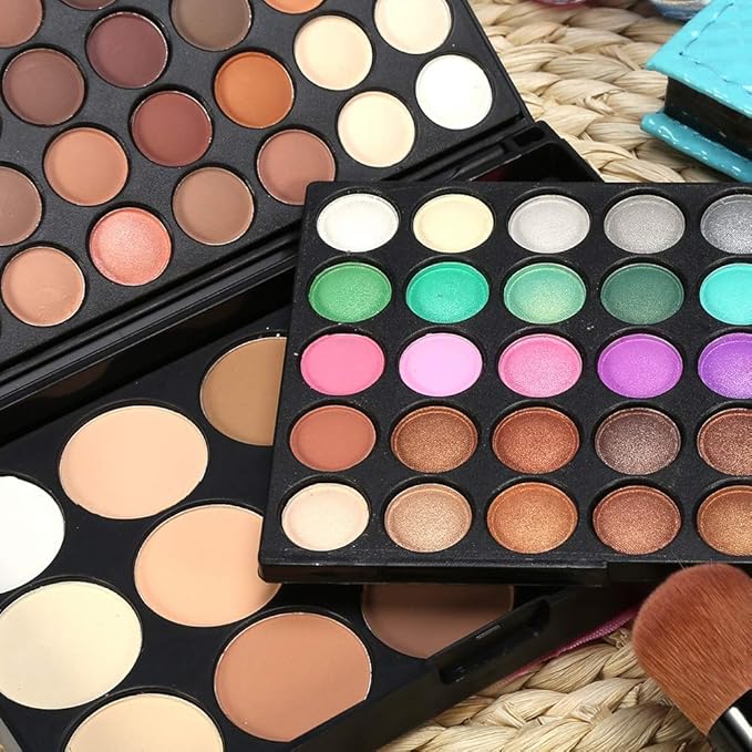 80 Colors Professional Eyeshadow Palette +15 Colors Blusher & Concealer Contour Eye Powder Makeup Cosmetic Set