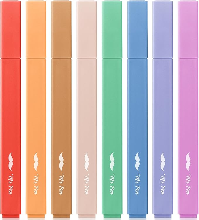 Mr. Pen- Aesthetic Highlighters, 8 Pack, Chisel Tip, Rainbow Rangers, Cute Highlighters Assorted Colors