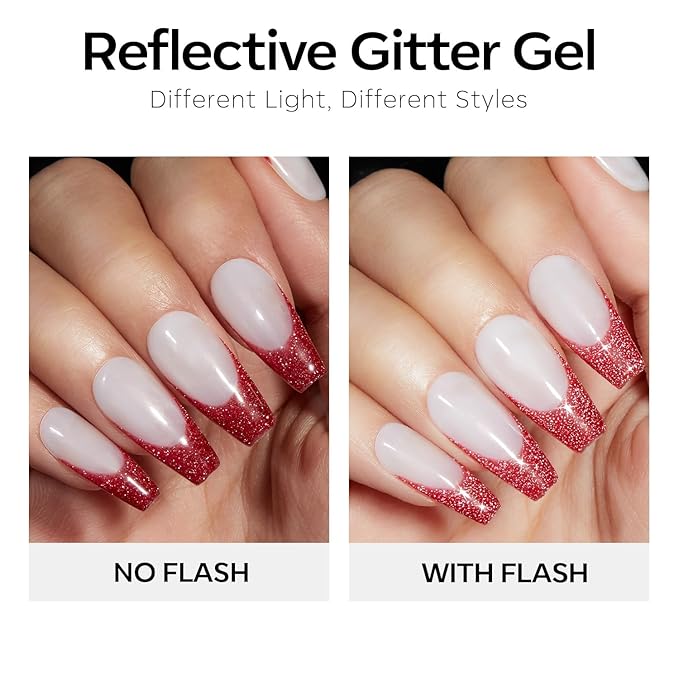 modelones Red Gel Nail Polish Set - 6 Colors 2025 Christmas Winter Ruby Glitter Cat Eye Magnetic Gel Polish Burgundy Red Sparkle Bloody Nail Polish Kit Soak Off LED Thanksgiving Nail Art DIY Gift