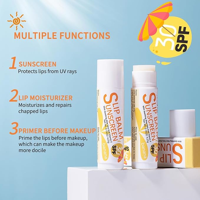 Spf 30 Lip Balm, 3Pcs Sunscreen Gilrs
