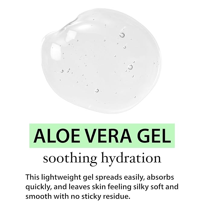 Organic Aloe Vera Gel for Skin, Face, Body, After Sun Care - USDA Certified Organic, 12 fl. oz.
