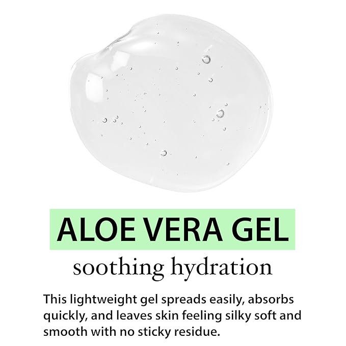 USDA Organic Aloe Vera Gel - For Face, Body, Hair - 100% Pure, After Sun Care