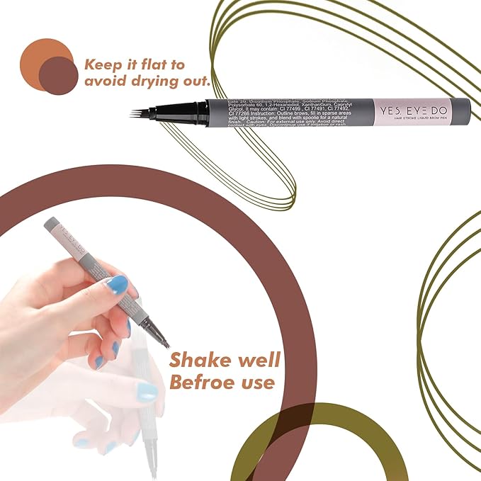 Taupe Eyebrow Pencil, 4-Prong Precision Brow Pen, Create Hair-like Stroke, Lift & Snatch Brow Shaping, Last for 24H YES.EYE DO (Cocoa Dust-Taupe)
