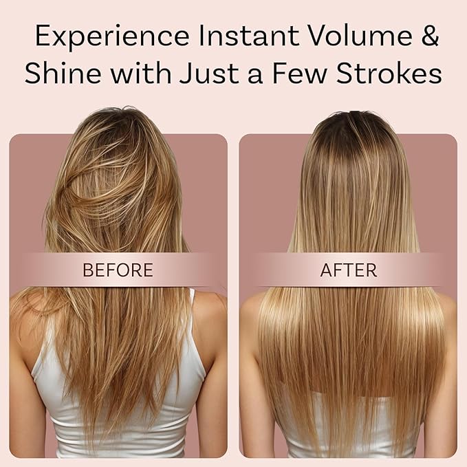 Lily England Vented Hair Brush for Blow Drying - Easy Detangling Hairbrush for Women for Fine, Thick, Curly Hair with Non-Slip Gel Handle - Static Free Vent Hair Brushes for Faster Drying, Rose Gold