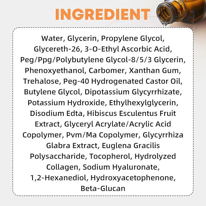 Vitamin C Serum for Face with Hyaluronic Acid & Vitamin E - Brightening Anti-Aging Serum to Help Improve Appearance of Dark Spots for Sensitive Skin, Hydrates Firms Lifts and Smooths Wrinkles