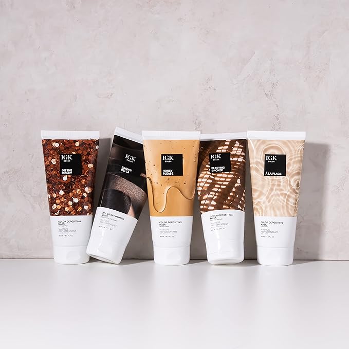 IGK Hair Gloss Toner & Color Depositing Mask | Light Sand Semi-Permanent | Vegan + Cruelty Free | A La Plage