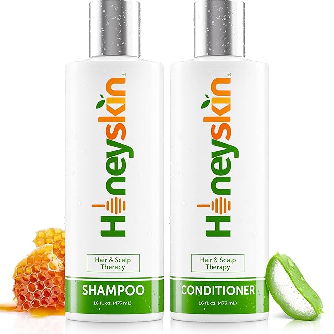 Honeyskin Hair Growth Shampoo and Conditioner for Women – Sulfate-Free, Hydrating & Volumizing Set with Manuka Honey & Aloe Vera – Non-Toxic Hair Thickening Shampoo for Thinning Hair 16oz