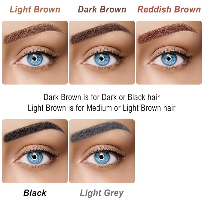 Microblading Eyebrow Pen, Waterproof Gray Eyebrow Pencils for Older Women Soft Hair Like Natural Liquid Eye brow Pen, Four Forks Tip Preciese Brow Contouring Filler Pencil that Looks Like Hair, Grey