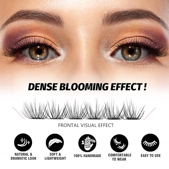 DIY Eyelash Extension Lash Clusters 120 Clusters False Eyelash 3D Effect Individual Natural Lashes Set at Home Eyelash Extension Kit Lashes Pack Natural Mixed