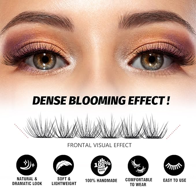 DIY Eyelash Extension Lash Clusters 120 Clusters False Eyelash 3D Effect Individual Natural Lashes Set at Home Eyelash Extension Kit Lashes Pack Volume Mixed